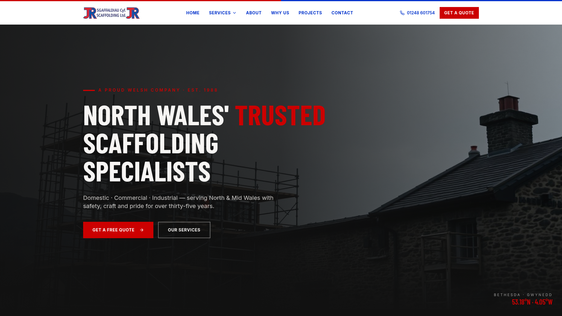 JR Scaffolding website preview